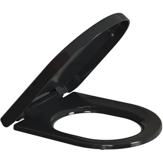 TODOT WC-Sitz D-Form, Toilettenschüssel mit Absenkautomatik, Toilettensitz, verstellbares Scharnier, Schnellentriegelung mit einem Knopf