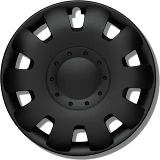 Radkappen 17 Zoll schwarz - Radzierblenden 4er-Set von 13-17 Zoll - Neptun Radblenden für die meisten Automarken und Stahlfelgen - Zierkappen - Schwarz