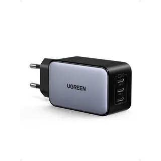 UGREEN Nexode USB C Ladegerät 65W GaN Netzteil mit 3X USB-C-Port Schnellladegerät Kompakt Charger kompatibel mit MacBook Pro/Air, HP Laptop, iPad Pro, iPhone 16, 16 Pro, Galaxy S24