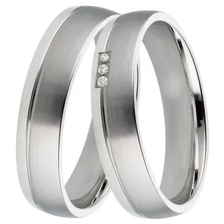 DOOSTI Trauring Schmuck Geschenk Silber 925 Trauring Ehering Partnerring LIEBE, Made in Germany, wahlweise mit oder ohne Brillanten silberfarben 58