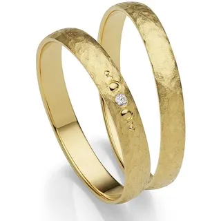 FIRETTI Trauring FIRETTI "Schmuck Geschenk Gold 375 Hochzeit Ehering "LIEBE" Gr. 53, gold (gelbgoldfarben), Fingerringe, 53, ohne Brillant, Gelbgold 375, 3mm, Trauring, Made in Germany, wahlweise mit oder ohne Brillant