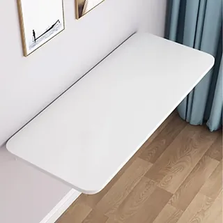 Wandklapptisch Holz, 60 x 40 cm Klapptisch Wand, Kleiner Wandtisch Platzsparender Schwimmender Schreibtisch Laptoptisch, Unsichtbar Klappbar Küchentisch Esstisch Zur Wandmontage(White,70x50cm/28x20in)