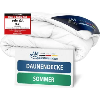 DormiGood - Premium Daunendecke | 220x240 cm | Sommerdecke | 100% Daunen Bettdecke |