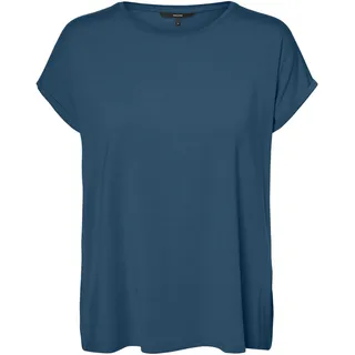 Vero Moda VMAVA Plain SS TOP GAJRS NOOS Shirt, Moroccan Blue, 27W / 34L