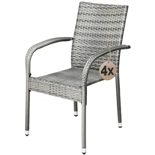 CASARIA Gartenstuhl 56 x 60 x 90 cm grau 4 St.