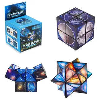 Sternenwürfel Zauberwürfel,2 in 1 Zauberwürfel,Würfel Star Cube Magic Cube Set,Entspannendes Spielzeug, Lernspiel Geschenke