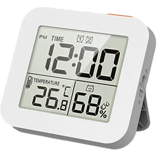 kowaku wasserdichte Uhren, Küchen-Timer-Uhren, Digitale Badezimmeruhr, Dusch-Timer, Thermometer-Hygrometer-Wanduhr für Kinder, Make-up, Schneiderin, Weiß