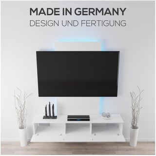 Tronitechnik TroniTechnik® TV-Lowboard TV Möbel hängend mit LED-Beleuchtung Wohnschrank Wohnzimmer Schrankwand Wohnwand, 160 x 38,5cm