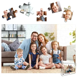 Foto Puzzle Personalisiert 60/120/200/500/1000 Teile,Personalisiertes Puzzle aus eigenen Fotos, Personalisiertes Holz mit Bild Geschenke für Weihnachten Hochzeit Geburtstag Familie