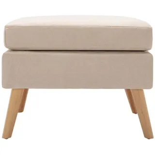 vidaXL Fußhocker Creme Stoff
