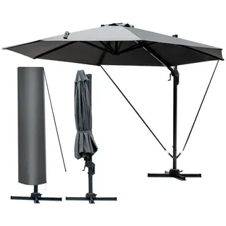 Brast Alu Ampelschirm Ø300cm Grau