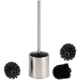 bremermann WC-Garnitur TIRANO, WC-Bürste inkl. 3x Ersatzbürstenköpfe, Edelstahl