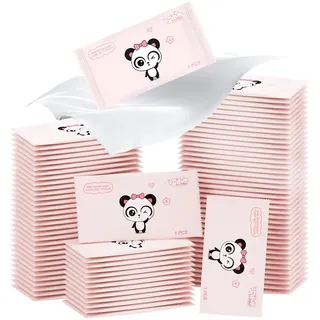 50 Stück Erfrischungstücher Feuchte Waschlappen Einzeln Verpackt, Feuchtes Toilettenpapier,Feuchttücher Baby mit 99% Purem Wasser,Gesäß gesicht und Hände Tücher, Unparfümierte Feuchttücher