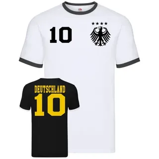 Blondie & Brownie T-Shirt Herren Deutschland Germany Sport Trikot Fußball Meister WM Europa schwarz|weiß M