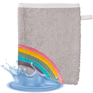 Smithy Waschlappen Baby Regenbogen Wolke | 100% Baumwolle Frottee | Waschhandschuh Kinder | Jungen & Mädchen | Geschenk zur Geburt
