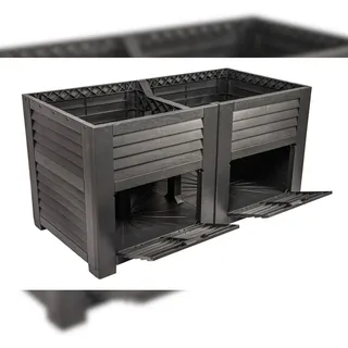 Jelenia Plast Hochbeet klassisch mit Staufächern 150 x 76 x 78 cm anthrazit
