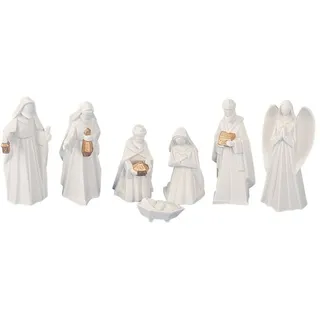 Geschenkestadl Krippenfiguren Set Krippe Figuren in weiss Größe bis 13 cm
