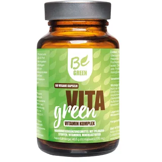 BeGreen Vita Green, hochdosierter Vitamin C + Multivitamin-Komplex, alle wichtigen B-Vitaminen, Zink und Selen, natürliche Mineralien, Spurenelemente für dein Immunsystem, 100% vegan
