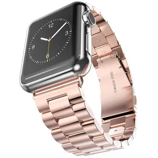 PINHEN Kompatibel mit Apple Watch Series 10 42/46mm Series 9 41/45mm Armband,Edelstahl Metall Ersatz Armband für iWatch S8 S7 S6 S5 S4 3 2 1 SE(41/40/38mm,Rose Gold)