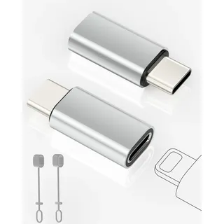 2 Pack Lightning zu USB C Adapter für iPhone 15/16/16 Pro/16 Plus/Pro Max, Samsung S24, Unterstützung von Laden und Datenübertragung, Typ C Ladekabel, Nicht für Audio/OTG/Kopfhörer/Apple Pencil 1st
