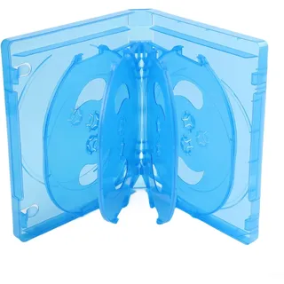 Girftong CD-Aufbewahrungsbox, hält 10 Discs, langlebige Kunststoffhülle für CD DVD für Blu-Ray-Spiele, kompakter Organizer für Zuhause, Büro, Reisen, Kratzschutz, weiß oder blau (blau)