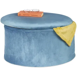 Relaxdays Sitzhocker mit Stauraum, Hellblau,