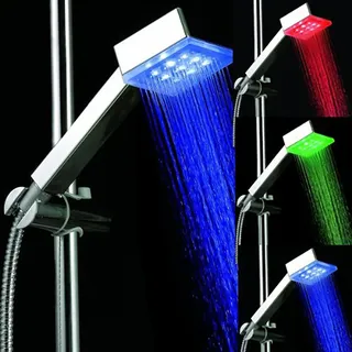 Energmix Duschbrause Brausekopf Duschkopf Dusche beleuchtet mit LED-Technik Farbwechsel
