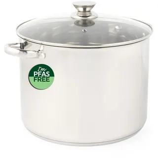 Russell Hobbs Classic Collection Suppentopf, 15 l, 30 cm, Edelstahl | Gehärteter Glasdeckel, Dampfauslass, Hochglanz-Finish, leicht zu reinigen, für Suppen, Eintöpfe, Currys, Aufläufe