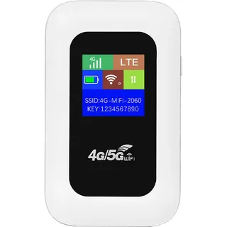 Tragbarer 3g/4g Lte Mifi Mini-wlan-router Mit Display Und Sim-kartensteckplatz – Mf800b – Europäische Version – Farbbildschirm – Weiß