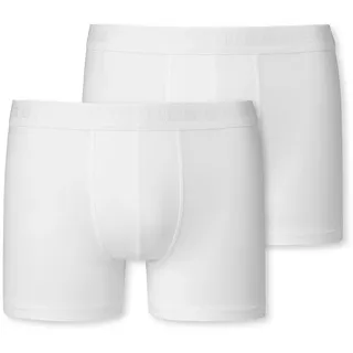 SCHIESSER Jungen Shorts 2er Pack - Serie 95/5, einfarbig, Organic Cotton, Weiß / 176