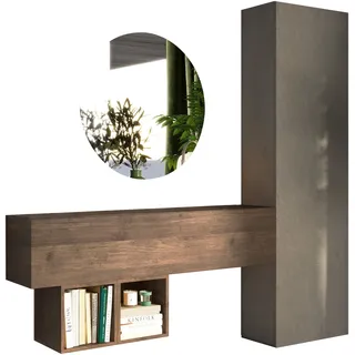 INOSIGN Garderoben-Set »INFINITY, 4tlg. Breite 192 cm, Höhe 186 moderne Garderobe«, (Spar-Set, 4 St.), (Hochschrank, Hängeschrank, Würfelregal 2er Set, Spiegel) Diele, Flur