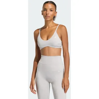 adidas Optime Essentials Workout Shine Sport-bh mit leichtem Halt - Grey Two - L