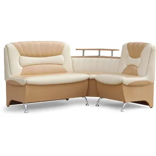 RODNIK Eckbank mit Stauraum Arabika (beige-Hellbeige, Kunstleder)
