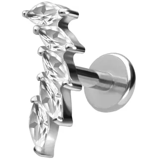 Titan Labret mit Push Fit 5 EINGEFASSTE KRISTALLTROPFEN