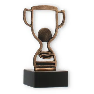 Pokal Konturfigur Pokal altgold auf schwarzem Marmorsockel 15,1cm - Helm Trophy