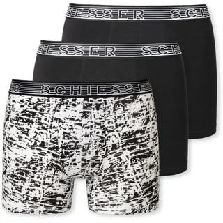 SCHIESSER Jungen Shorts 3er Pack - Serie "95/5", Unterhose, Organic Cotton Schwarz/Weiß 164