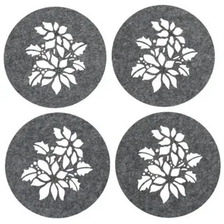 Hti-Living Platzset 4-teilig Filz mit Blumendruck