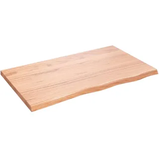 vidaXL Waschtischplatte Hellbraun 100x60x(2-4) cm Massivholz Behandelt