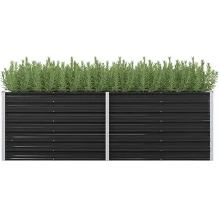 vidaXL Garten-Hochbeet verzinkter Stahl 240 x 80 x 77 cm Anthrazit