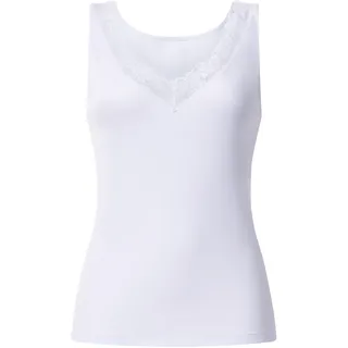 esmara® Damen Achselhemd mit Spitze (Weiß, L(44/46))