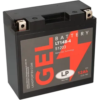 Landport Batterie 12V 12Ah für Motorrad Startbatterie MG LT14B-4