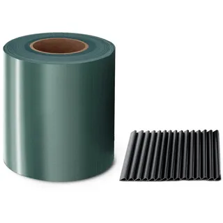MIDORI® PVC Sichtschutzstreifen Zaunblende Zaunfolie 19cm x 35m Clips Grün