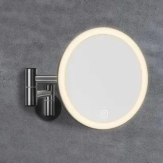 baliv Kosmetikspiegel LED Beleuchtet 1X / 10X Vergrößerung Wand Schminkspiegel - Silber