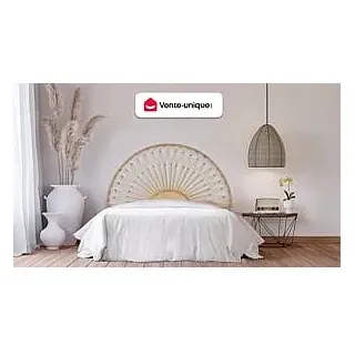 Bettkopfteil - Rattan - 140 cm - Naturfarben - SOLIA