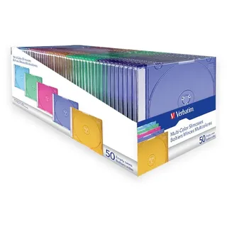 Verbatim Empty Slim Jewel Case 50 Stück, Gemischte Farben