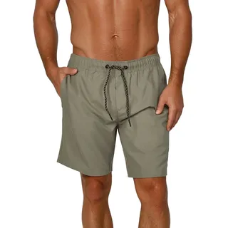 riverso Badehose Herren RIVDavid Regular Fit Regular Fit Washed Grün-Schwarz Tunnelzug 3XL