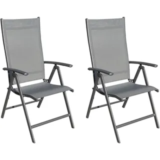 LC Garden Garvio Klappsessel 2 St. 7-fach verstellbar 60 x 70 x 110 cm anthrazit