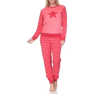 normann Frottee Pyjama mit Sternmotiv Rot 44-46