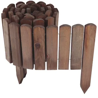 Aquagart Holz Rollzaun 200 x 30 cm dunkelbraun