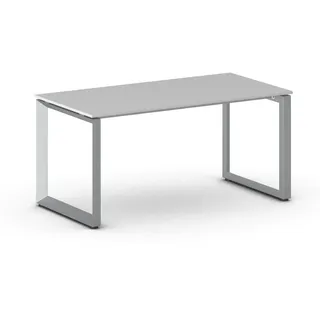Konferenztisch PRIMO INSPIRE 160x80 cm, graues Metallgestell, grau